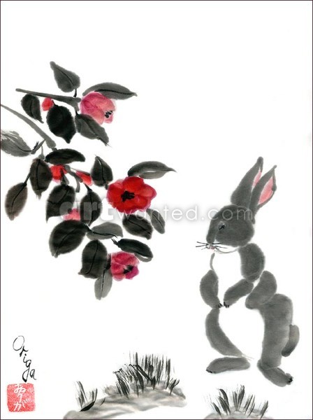 Pondering on beauty and utility (Hare & Camellia)