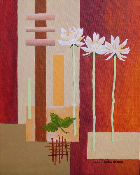 Shasta Daisies on Abstract