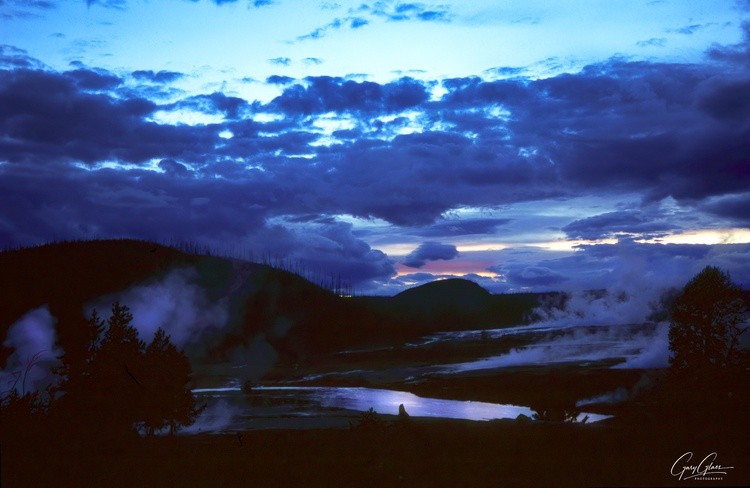 Evening Falls Over Geyser Basin