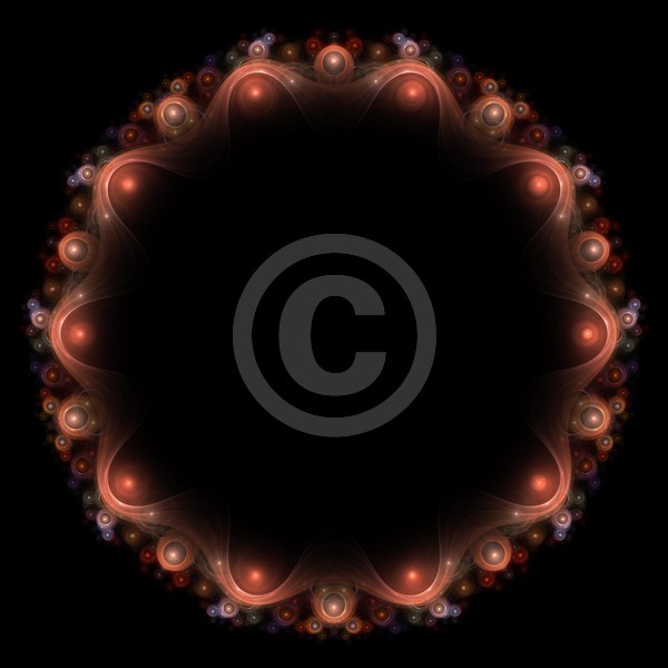 Red Fractal Bubbles Border