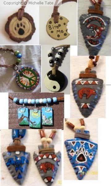 Necklaces,with leather cord