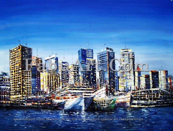 20 Vancouver port art painting