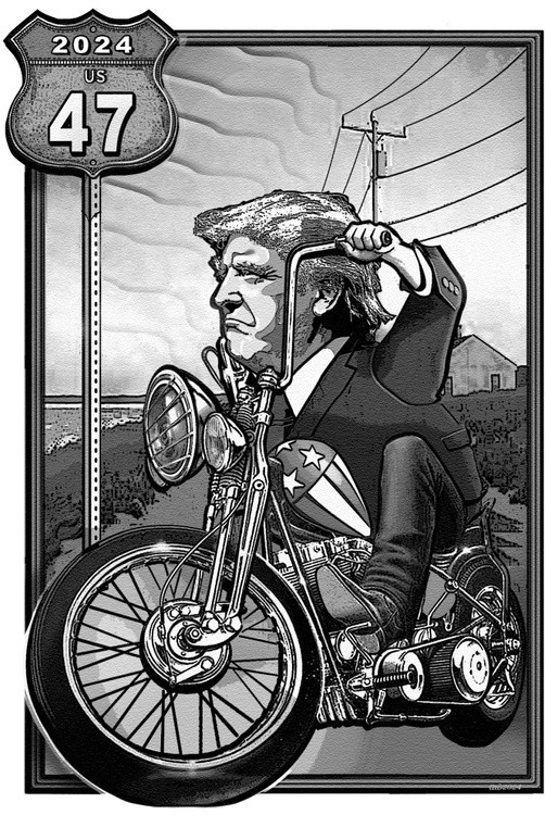 Vote2024's Orange Rider(b/w)