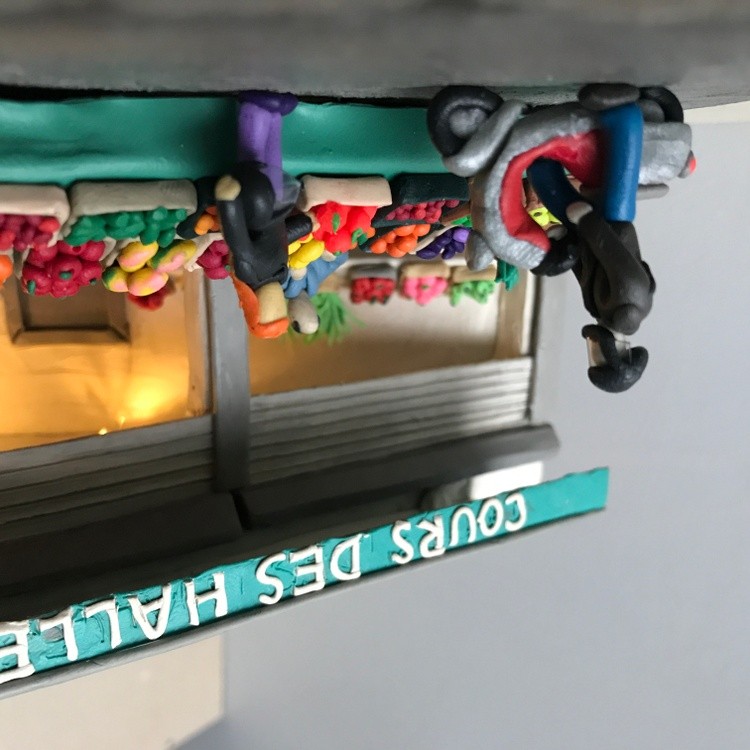 Rue de Buci in Paris, plasticine, carboard, 25x17,5x12 cm 