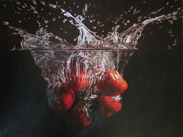 Strawberries in water