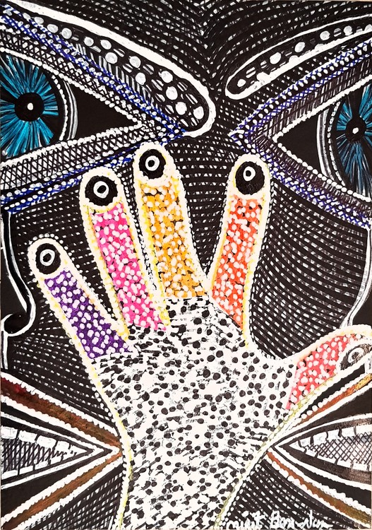 hands paintings mirit ben nun modern artist israel