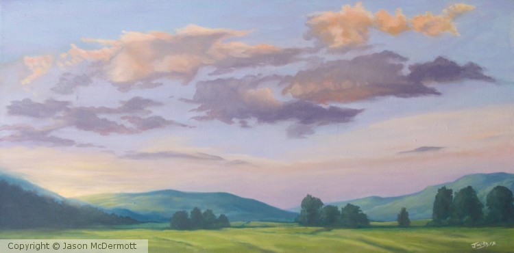 Groves and valley sunset