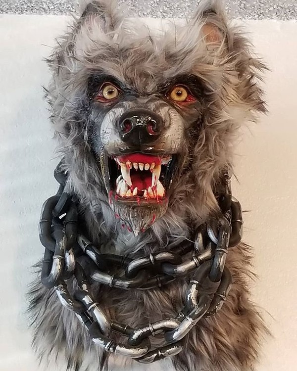My sculpted werewolfWolf airdryclayacrylicgreywolfhairetsymountainlionglasseyes