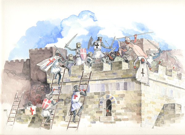 Crusaders on the walls of Konstantinopolis