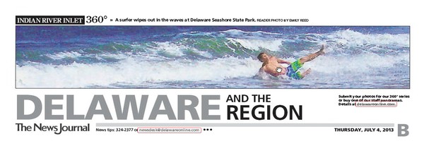 114th News Journal Panorama-Surfer wipeout