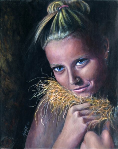 Heather (acrylic on wood)