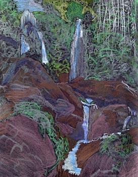 Waterfalls in canyon