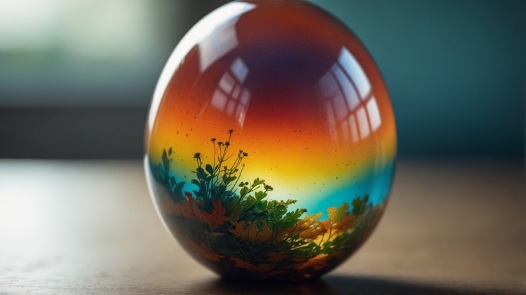 Radiant Sunset Crystal Egg Illustration
