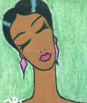 Woman tilting head print