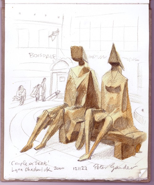 'Couple on seat' sketch
