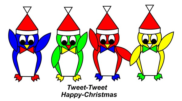 4 Pixy Penguins wish you a Happy Christmas