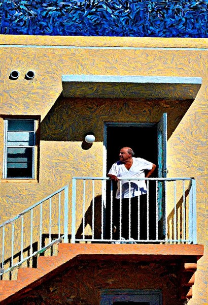 Old man stairs 