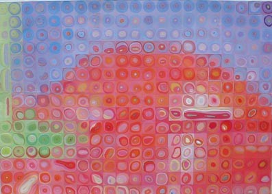Section of Red Pepper in the style of Chuck Close