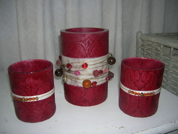 Hand Crafted and Beaded Candle holder