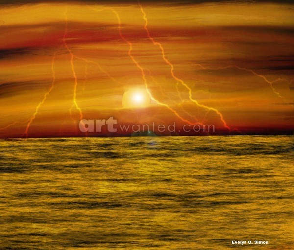 Deep orange sunset
