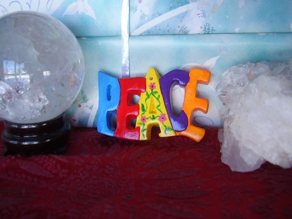 PEACE Hand Painted Ornament