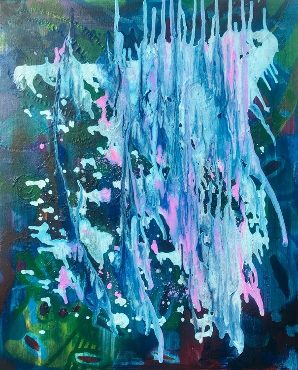 (sold)  skull burning in hell, 50*61*2cm, 2021