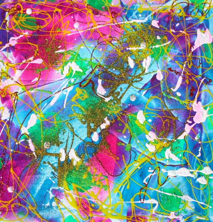 490. Sunshine in the blue skies, original painting. 40*40*2,5cm, acrylic on canvas, 2023