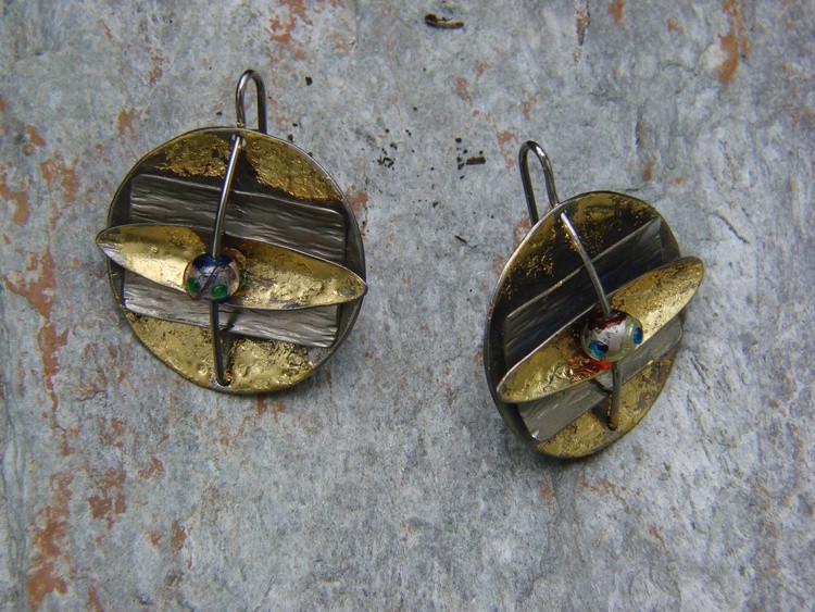 Titanium earrings  contemporary  Women .Gomolka Art 