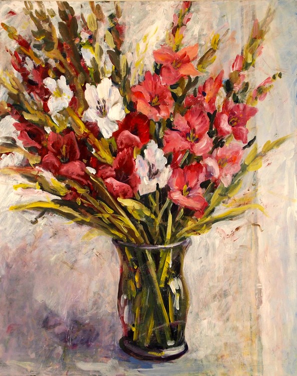 Red and White Irises