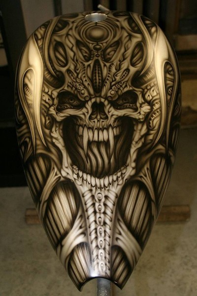 julios custom airbrush chopper demon