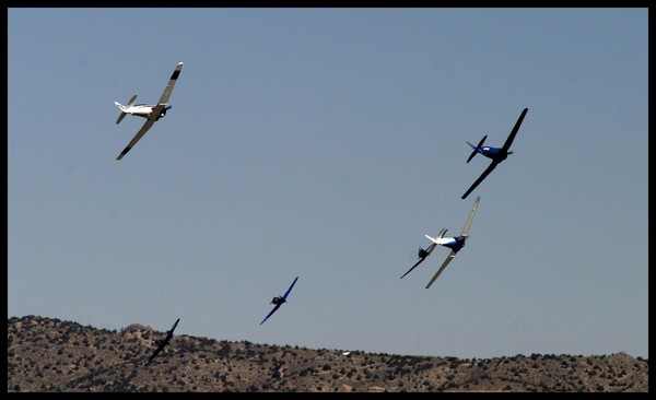 AT-6'S ROUNDING PYLON IN RACE