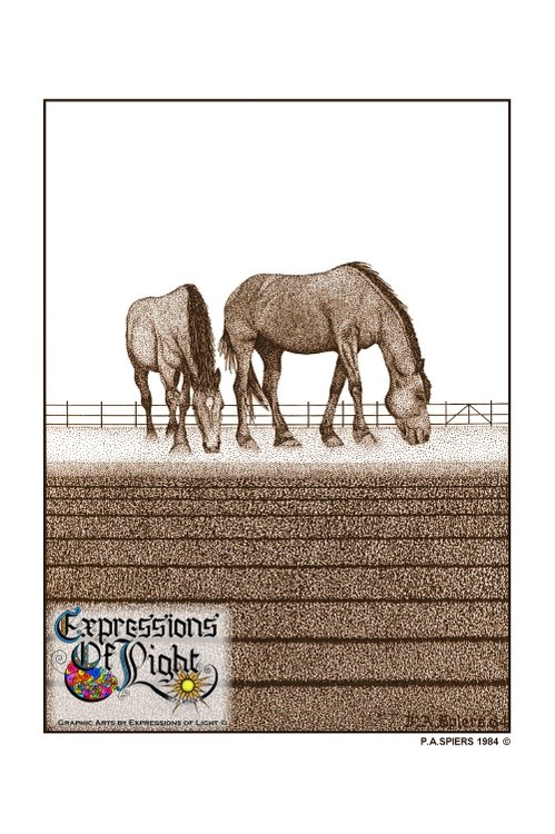ExpoLight-Graphic-Arts-Horses-1984-0001 (Pen-&-Ink-Sepia-SP)