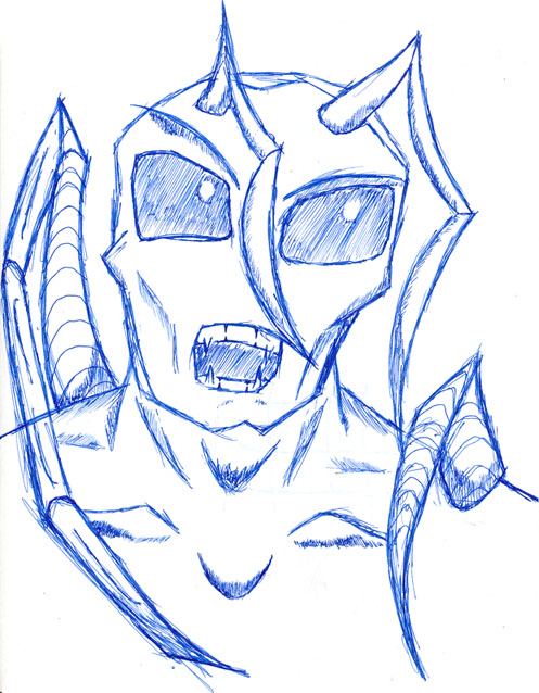 Sketch with a bloo pen!