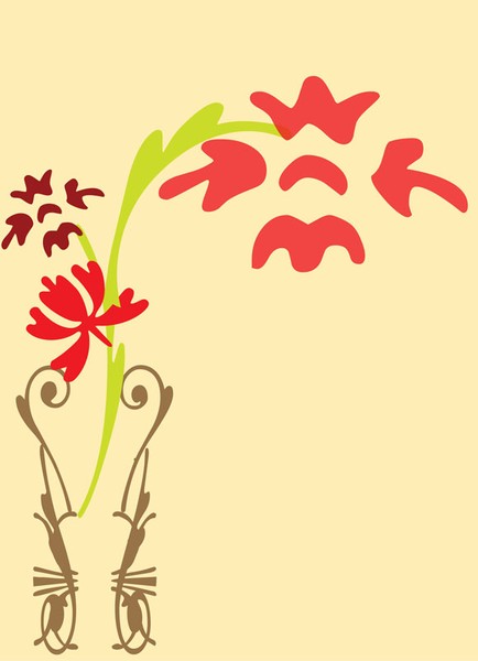Elegant Red Flowers in a Tan Vase