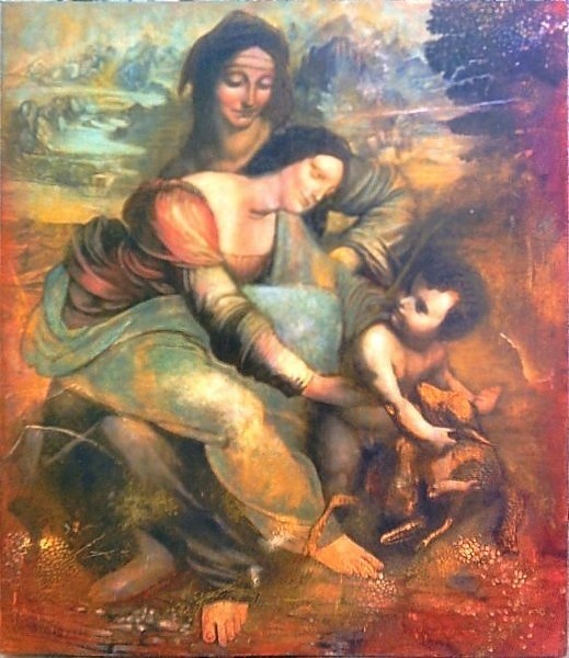 SANTA ANA, LA VIRGEN Y EL NIÑO(CORROSED