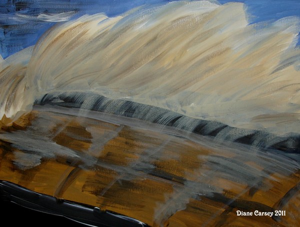 Lowestoft Seawall In A Storm