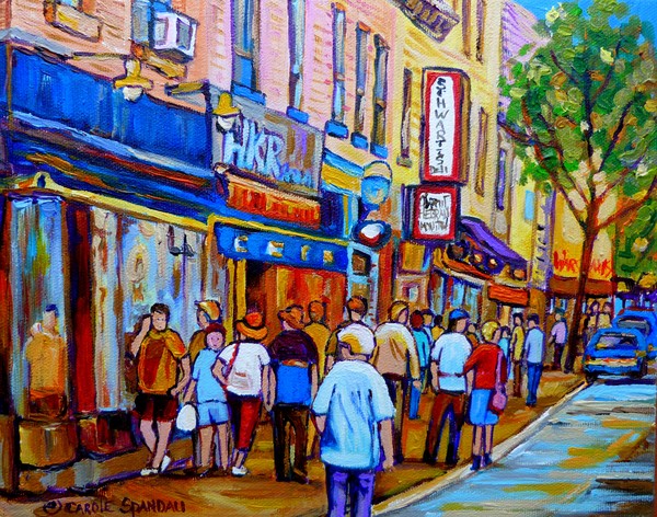 WALKING TOWARDS SCHWARTZ'S DELI FOR SMOKED MEAT