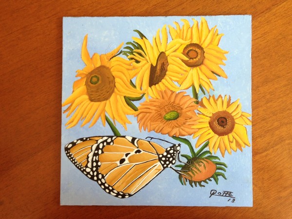 MARIPOSA TIGRE/ GIRASOLES