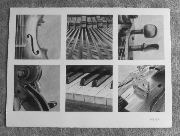 Six Drawings of Cello, Piano, and Violin