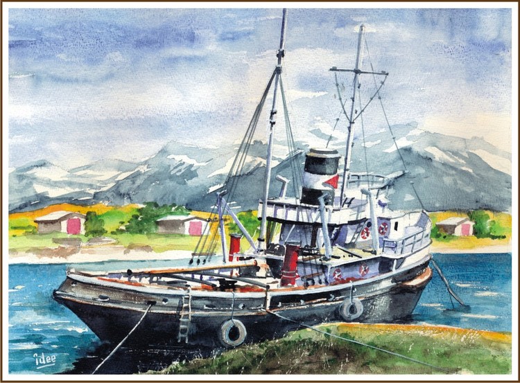 Wreck on the lake