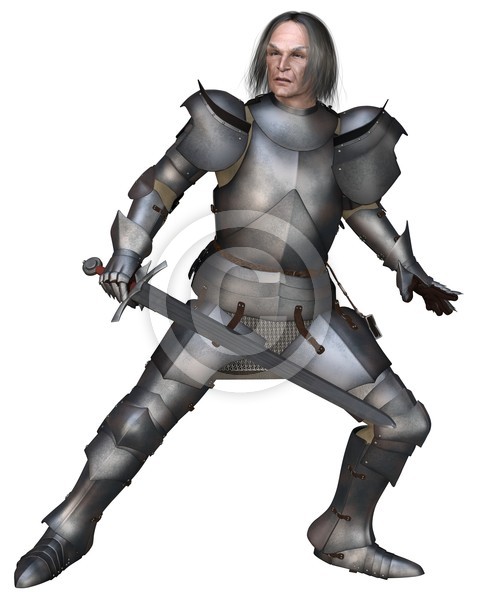 Elderly Mediaeval Knight Fighting