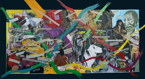 HEY RAM,35x 68 inch,Acrylic Paper Cutting on Canvas copy
