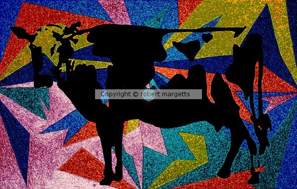 the abstract cow in plastic colorized 2