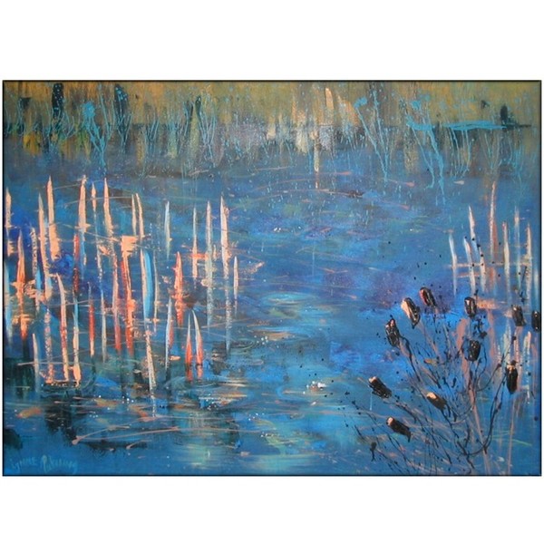 Waterlilly pond Feng Shui Blue