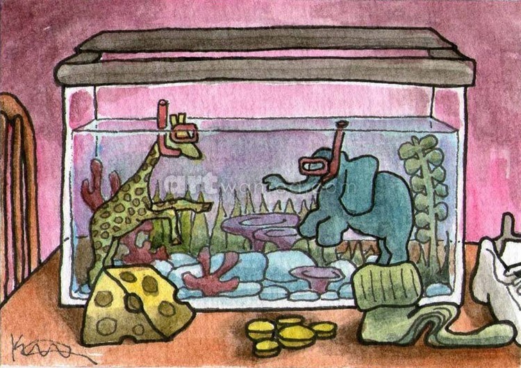 2018 (06 - 18) Elephant and Giraffe in a Fishtank (1)