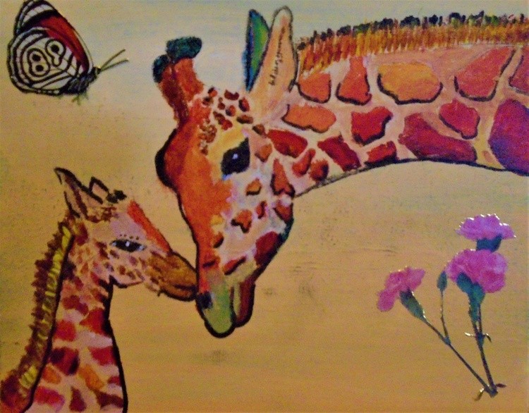Mom and Baby Giraffe