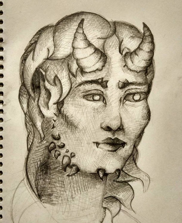 portrait demon succubus painting art artist