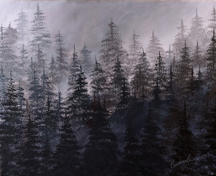 Misty pines