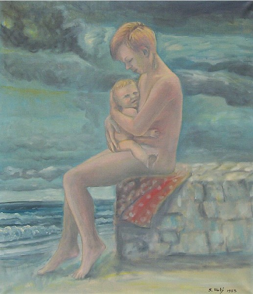 MOTHER AND CHILD 5 - OIL ON CANVAS