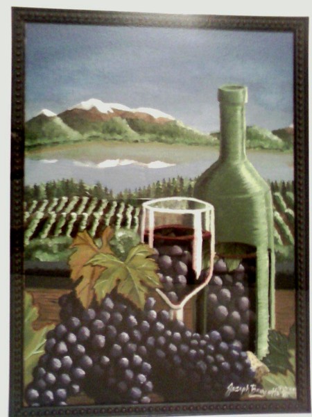 grapes and wine closeup